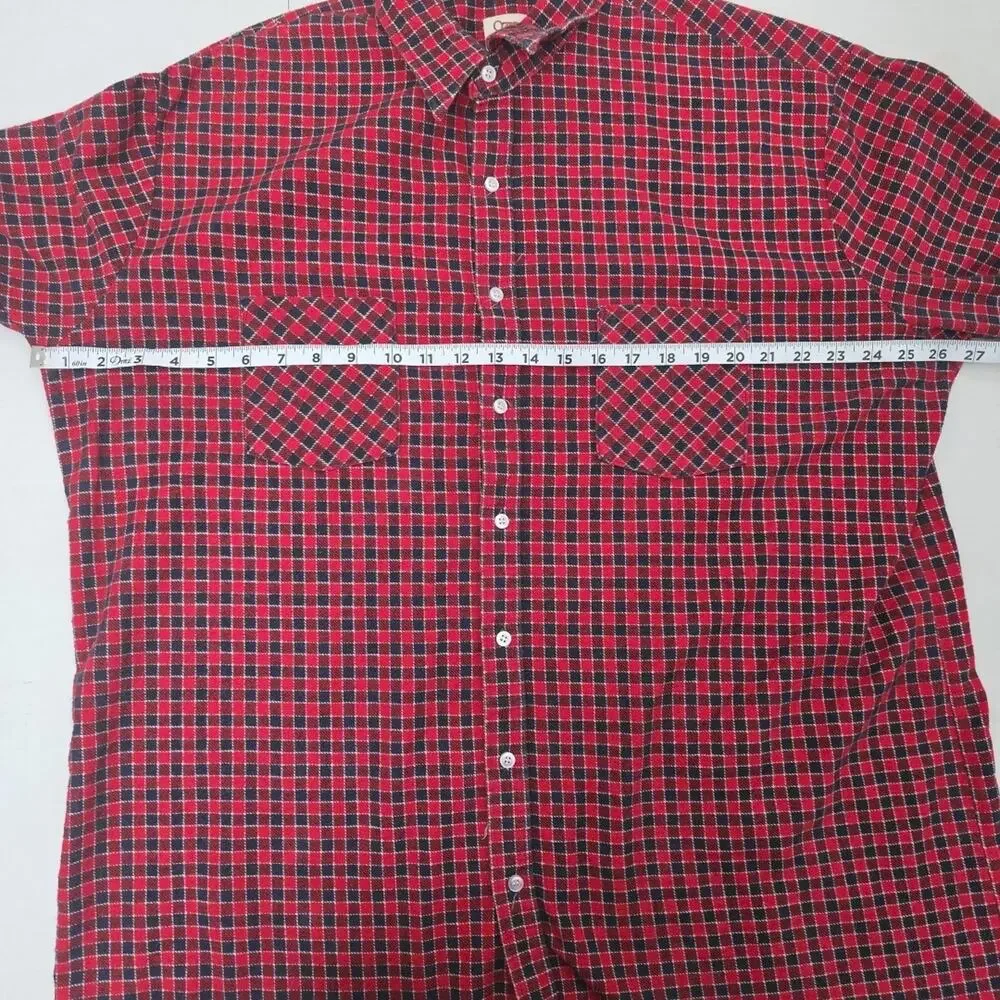 Vintage Ozark Trail Men’s Long Sleeve Button Up Flannel Red Plaid Shirt Size 2XL - Picture 4 of 6